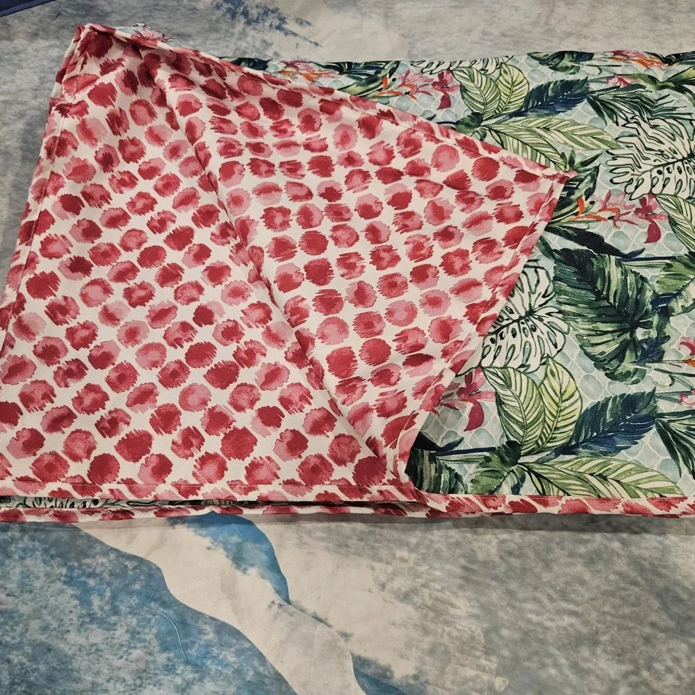 Cynthia Rowley Tropical Floral 60x70 Picnic Throw Blanket With Zipper Carry Bag